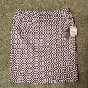 Blue and white short pencil skirt